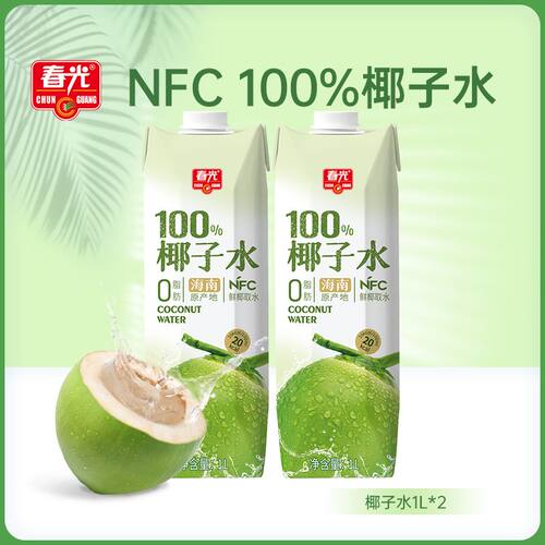 春光椰子水1L大瓶装纯椰子水