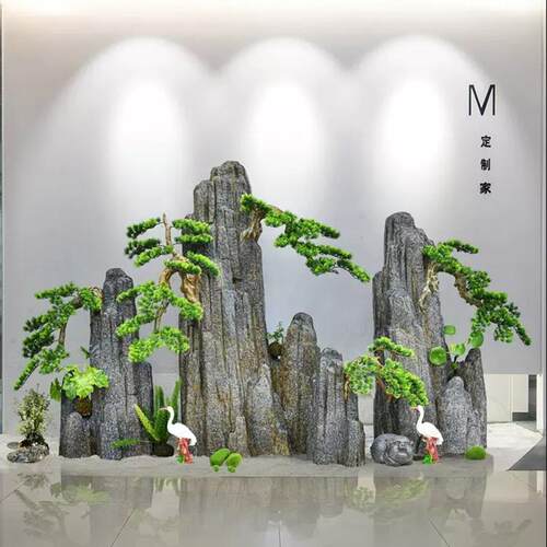仿真假山石头造景观干山室内布景观别墅庭院布置室外鱼池装饰摆件