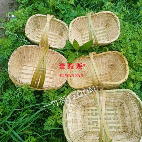 手工编织竹篮子手提菜篮鸡蛋专用筐水果篮买菜竹编篮采摘竹篮竹器