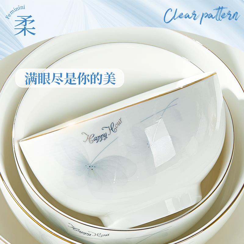 陶瓷米饭碗家用新款高颜值特别好看的加厚面碗微波炉专用碗盘餐具