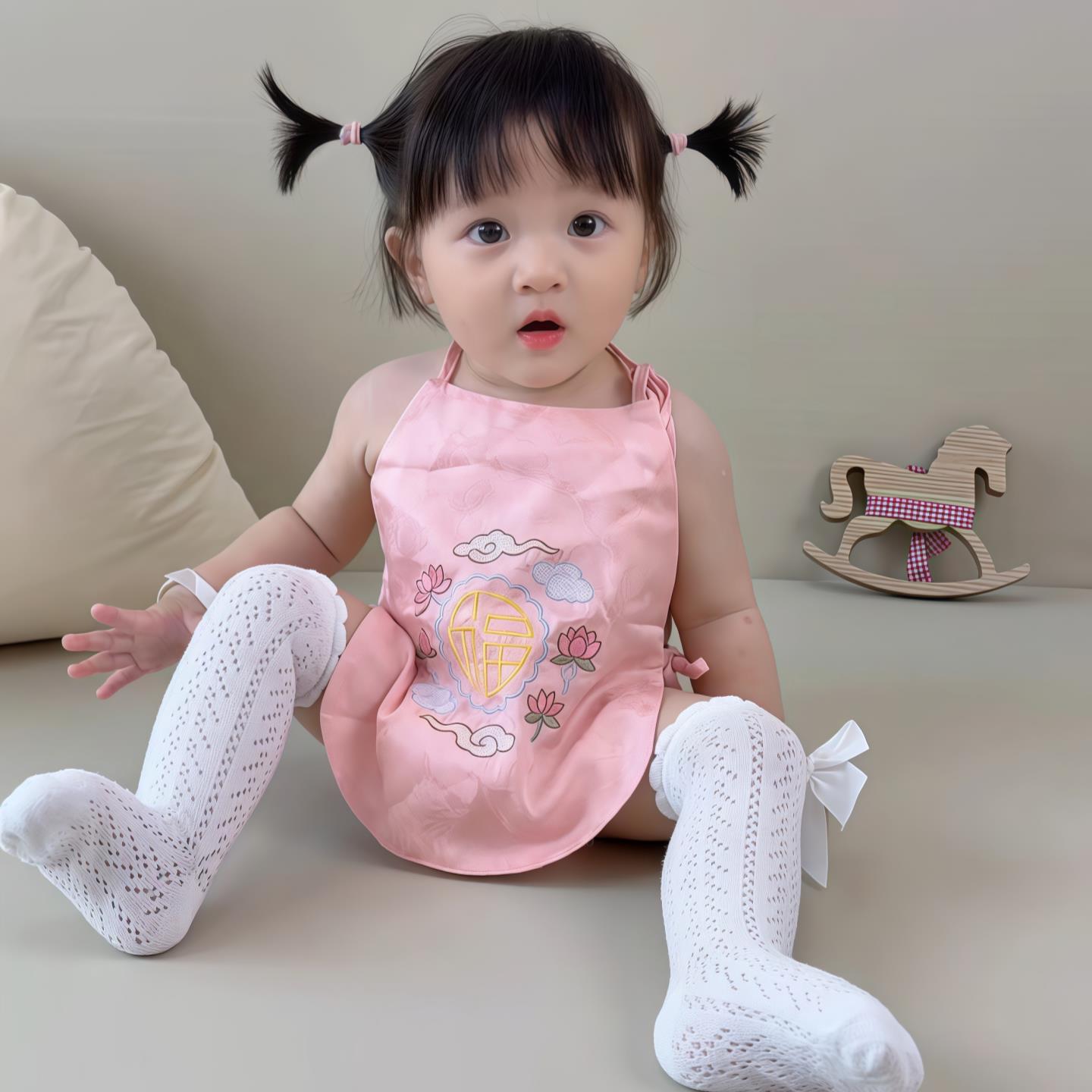 婴儿肚兜夏薄款新生国风防