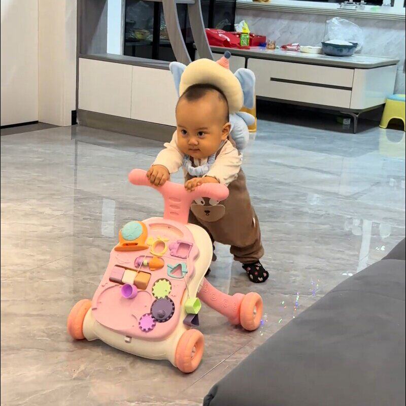 婴儿学步车三合一多功能防侧翻防o型腿宝宝6到18个月学走路手推车