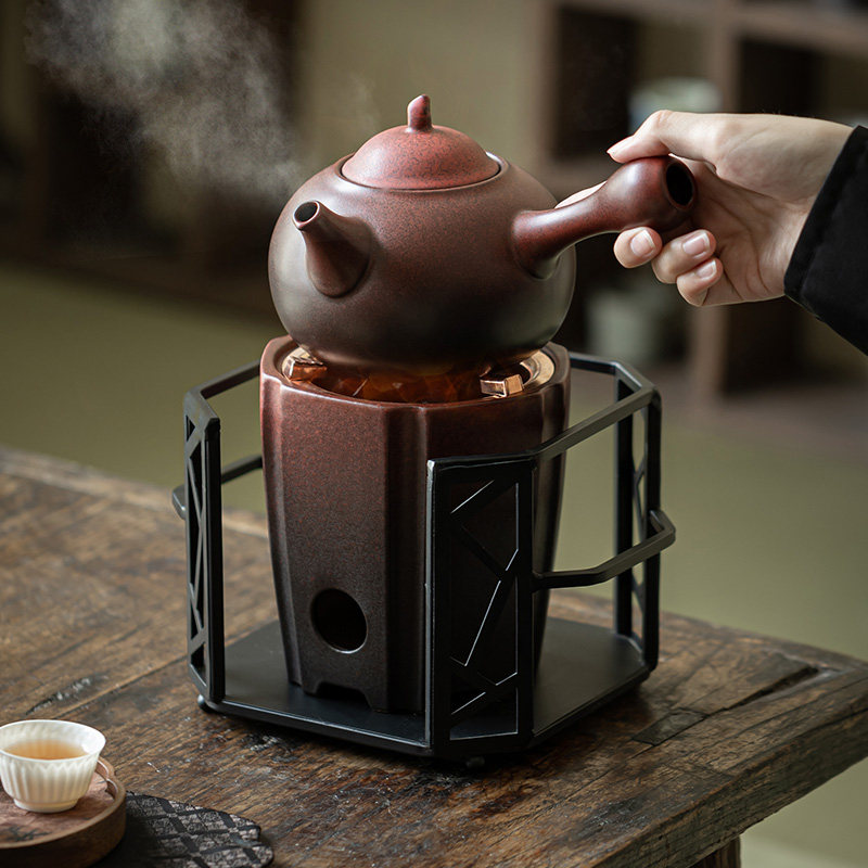 围炉煮茶炉陶瓷煮茶壶家用户外木炭橄榄炭碳火炉隔热架煮茶器套装