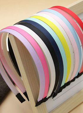 儿童发箍糖果色罗纹包布带齿头扣diy手工基础发饰配件材料1cm发卡