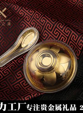 花开富贵银瓷餐具 银碗 银筷子深圳工厂三件套银餐具直销