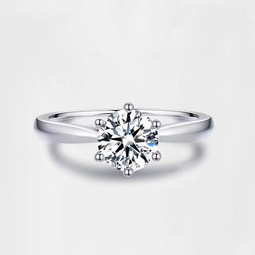 官网现货pt950经典款六爪铂金钻戒求婚戒钻石戒指天然真钻订婚