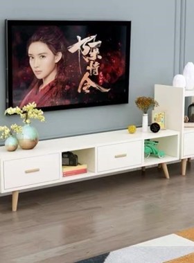极速北欧时尚电视柜茶几白色组合现代B简约小户型1.4米1.8米密度