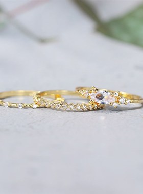 极速New INS Gold Color Noble nd Dainty RinNgs For Women Entr