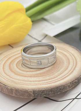 极速Diamond rijng men and women rose gold ins ring titanium