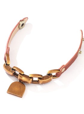 极速欧美时尚新风尚手錬金属椭圆锁形手I饰简约个性同心锁少女手