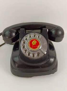 极速红色b怀旧老物件老式电话机手摇拨号机磁石电话机收藏影视橱