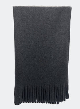 极速奇朗布艺简约深灰色呢子搭毯样板间床品沙发装饰X搭巾家用床