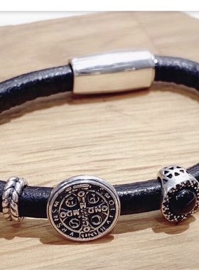 极速手工j黑皮绳牛皮手錬