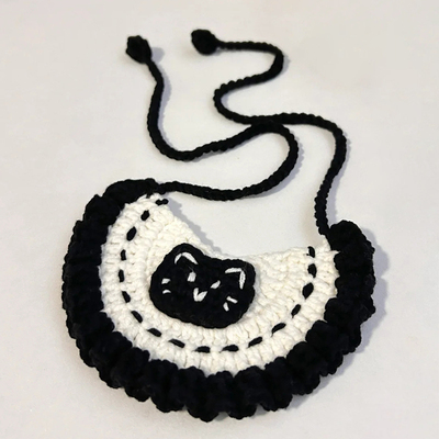 极速可爱猫咪毛线项圈围脖口水巾宠物手工diNy编织材料包打发时间