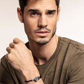 Sabo 尺寸可调 汤玛士 极速Thomas 镶玛瑙 十字架 男士 X真皮手錬