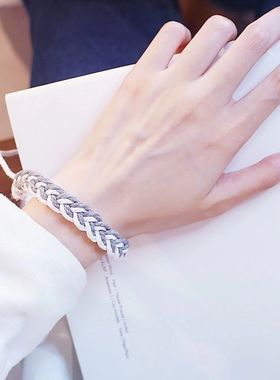 极速Ins网红i情侣手链男女一对学生闺蜜手环二人三人简约潮流编织