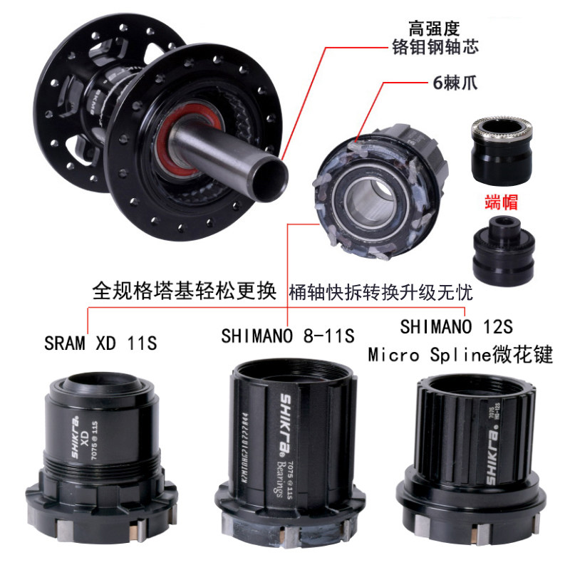 极速自行a车花鼓铝塔基轴承8山地车9卡飞10XD11MS12速飞轮修补件