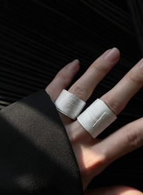 极速创口贴戒指暗黑系裂纹绷v带小众设计个性款指环ins潮酷男女配