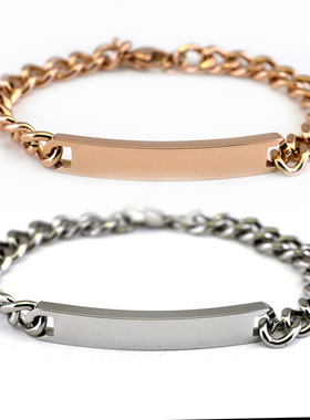 极速韩国简约光面情侣热卖手链x男士女式个性钛钢学生时尚配饰品S