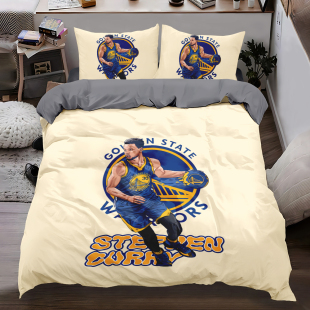 库里NBA床上四件套金州勇士运动活性印花男生宿舍卧室床单床笠款