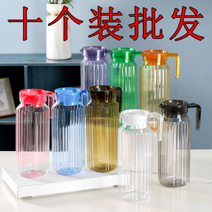 亚克力新款 塑料冷水瓶餐厅酒吧商用耐高温加厚条纹壶果汁扎壶 日式