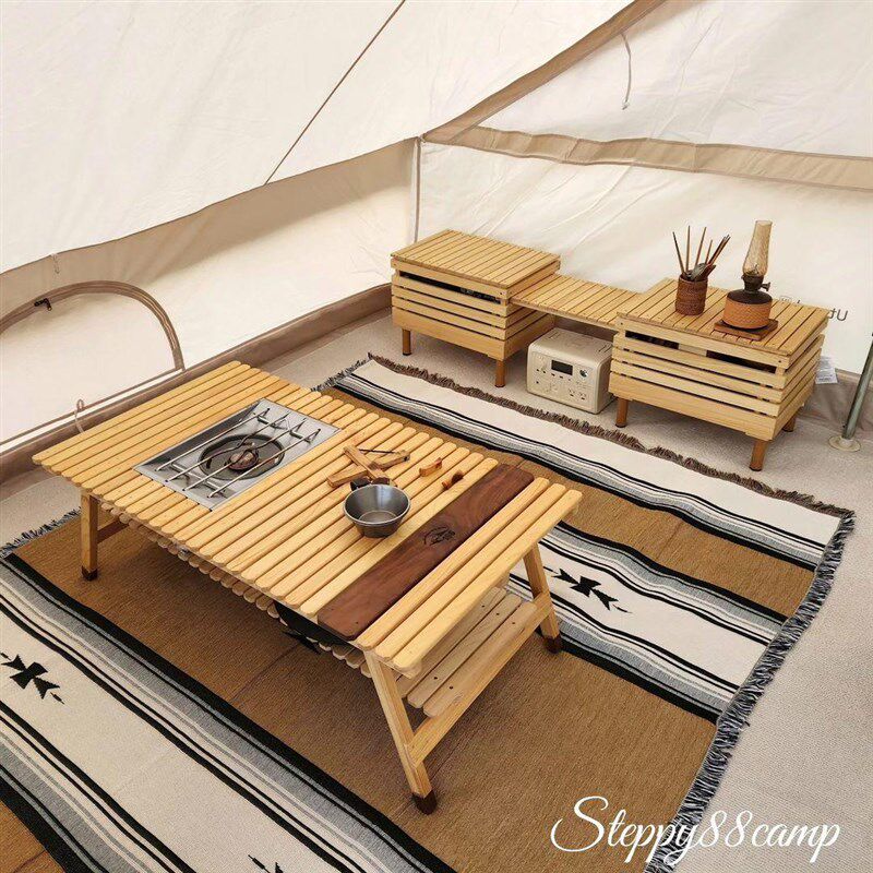 驼色波西米亚 沙色系 帐篷地毯 营地充气床地布装饰露营野餐垫