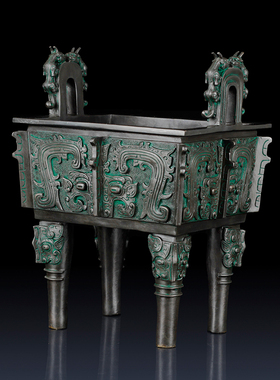 纯铜龙耳鼎家居饰品摆件办公室青铜器工艺品装饰摆件铜鼎商务礼品