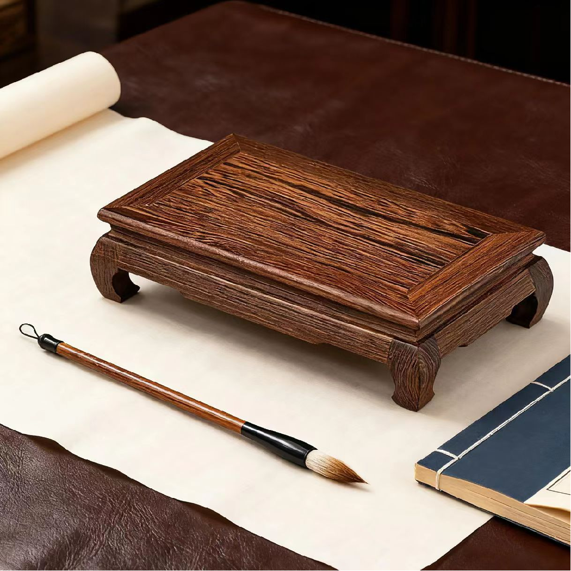 红木鸡翅木长方形实木底座