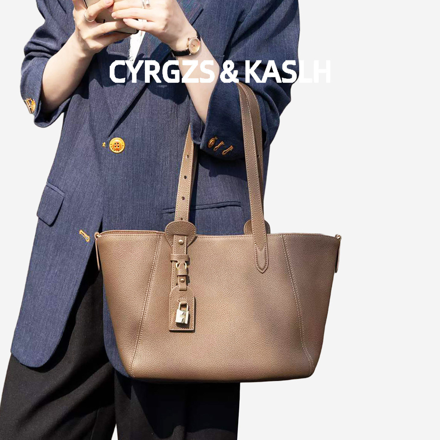 CYRGZS&KASLH荔枝纹牛皮托特包