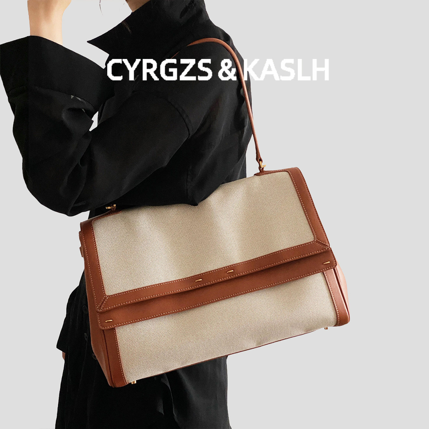 CYRGZS&KASLH撞色设计单肩腋下包