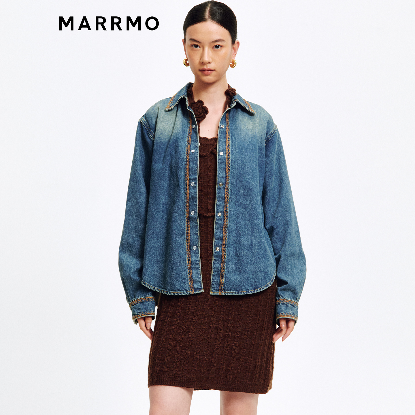 MARRMO/马髦刺绣牛仔衬衫外套