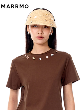 【明星艺人同款】MARRMO/马髦 2025夏季新款海螺贝母拉菲草防晒帽