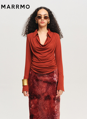 【新年限定款】MARRMO/马髦 2026年早春新款高级荡领针织打底上衣