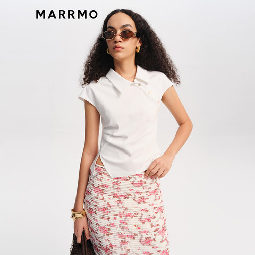MARRMO/马髦装饰扣斜门襟套头衫
