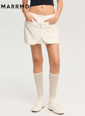 MARRMO/马髦2026春季新款时髦精致实穿解构式修饰腿型双层裙短裤