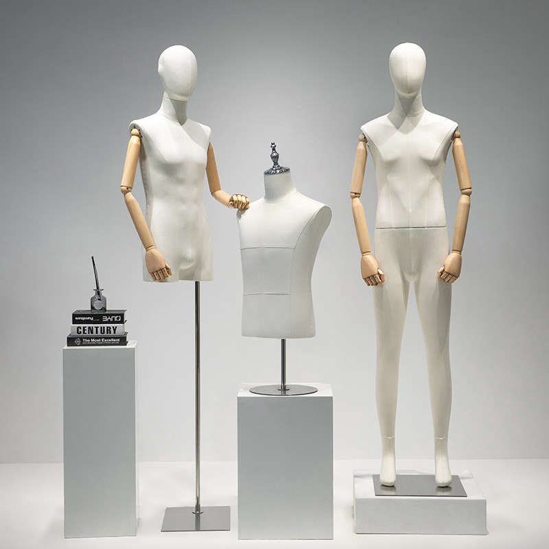 服装店男模特道具展示架半身橱窗人台假人偶全身包布男女人体模型