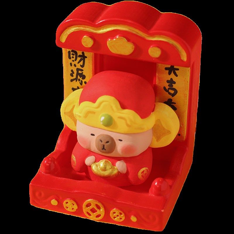 财神爷桌面摆件装饰龙年龙王招财办公室车内小摆件家用跨新年礼物