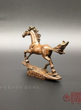 实心铜马到成功小摆件实心铜生肖骏马奔马站立铜马迷你小马香插
