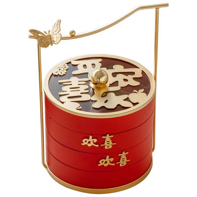 桌面摆台多层果盘客厅茶几干果盘新年过年喜庆订婚结婚礼乔迁之喜
