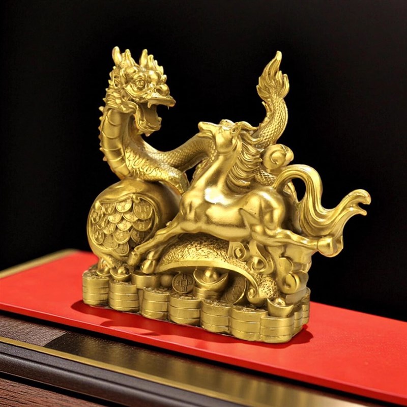 精工纯铜龙马精神大号龙腾虎跃马到成功祥龙如意奔马招财旺业摆件