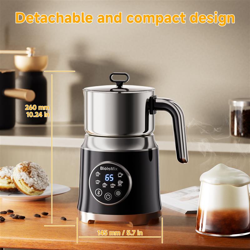 新款1.2L分离式6合一奶泡机冷热牛奶起泡器电动打奶机Milkfrother