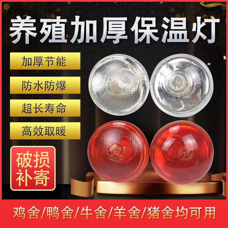 红外线保暖灯仔猪红外线灯泡取暖灯畜牧保温灯泡养殖场专用保暖灯