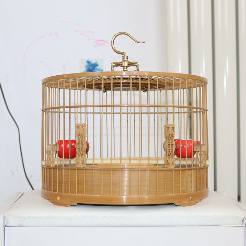 精品手工紫竹竹子绣眼玉鸟贝子靛颏小型竹制黄豆鸟笼全套配件