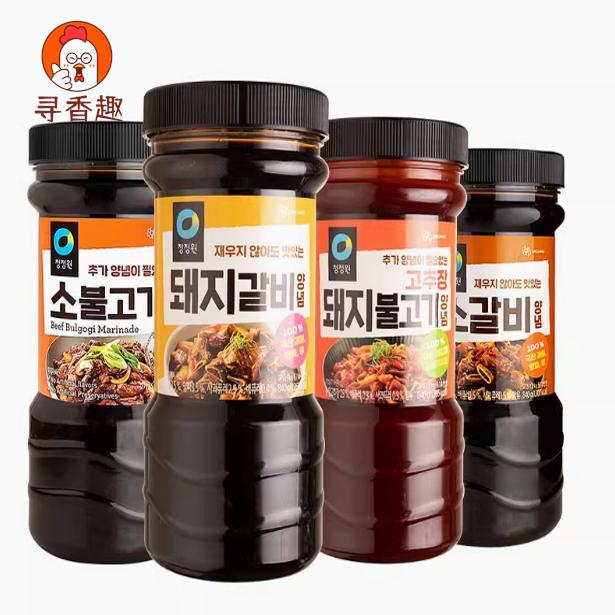 韩国进口烤牛肉酱840g清净园猪肉酱猪排酱牛排腌肉酱韩式烧烤酱料