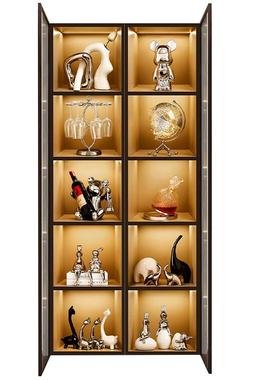 客厅玻璃展示柜酒柜装饰摆件高档轻奢现代乔迁新家居工艺饰品套装