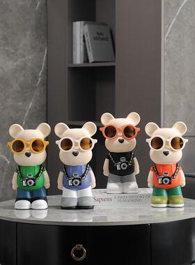 暴力熊酒柜装饰品摆件艺术玄关客厅书架电视柜红酒架轻奢高档家居