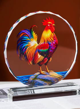 大吉大利水晶公鸡摆件客厅酒柜玄关乔迁送礼家居装饰鞋柜工艺礼品