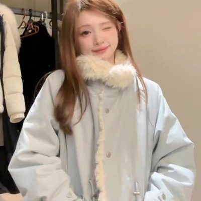 独特漂亮初冬厚毛毛外套