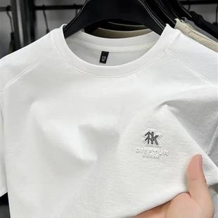 NT恤男士 博哥轻奢男装 冰丝百搭圆b领短袖 欧货夏季 速干上衣冰 薄款