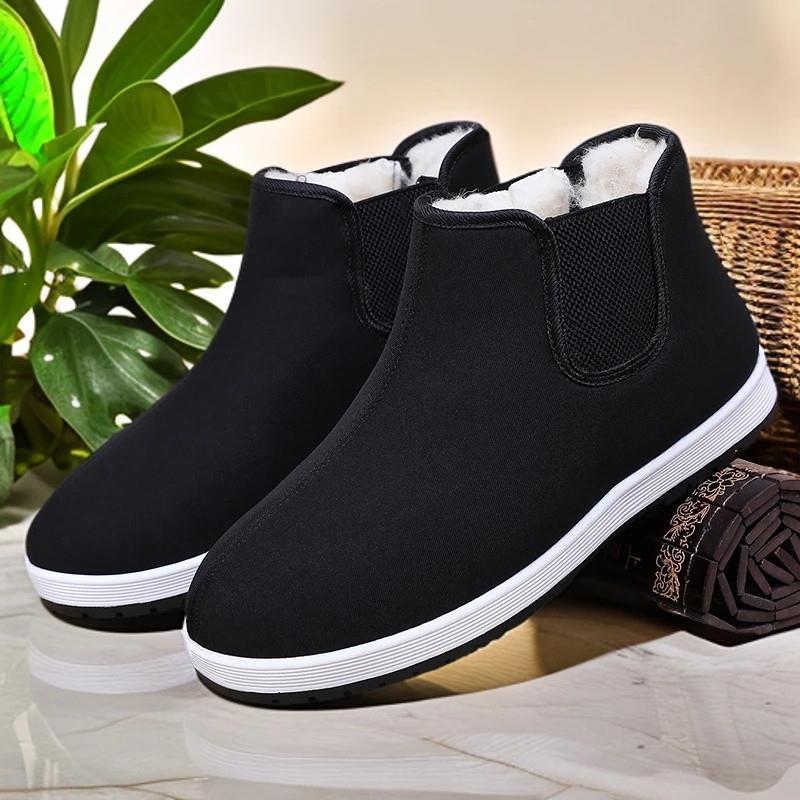 聚鑫台尊贵品质老北京布鞋男冬季加厚防水保暖P防滑中老年休闲棉